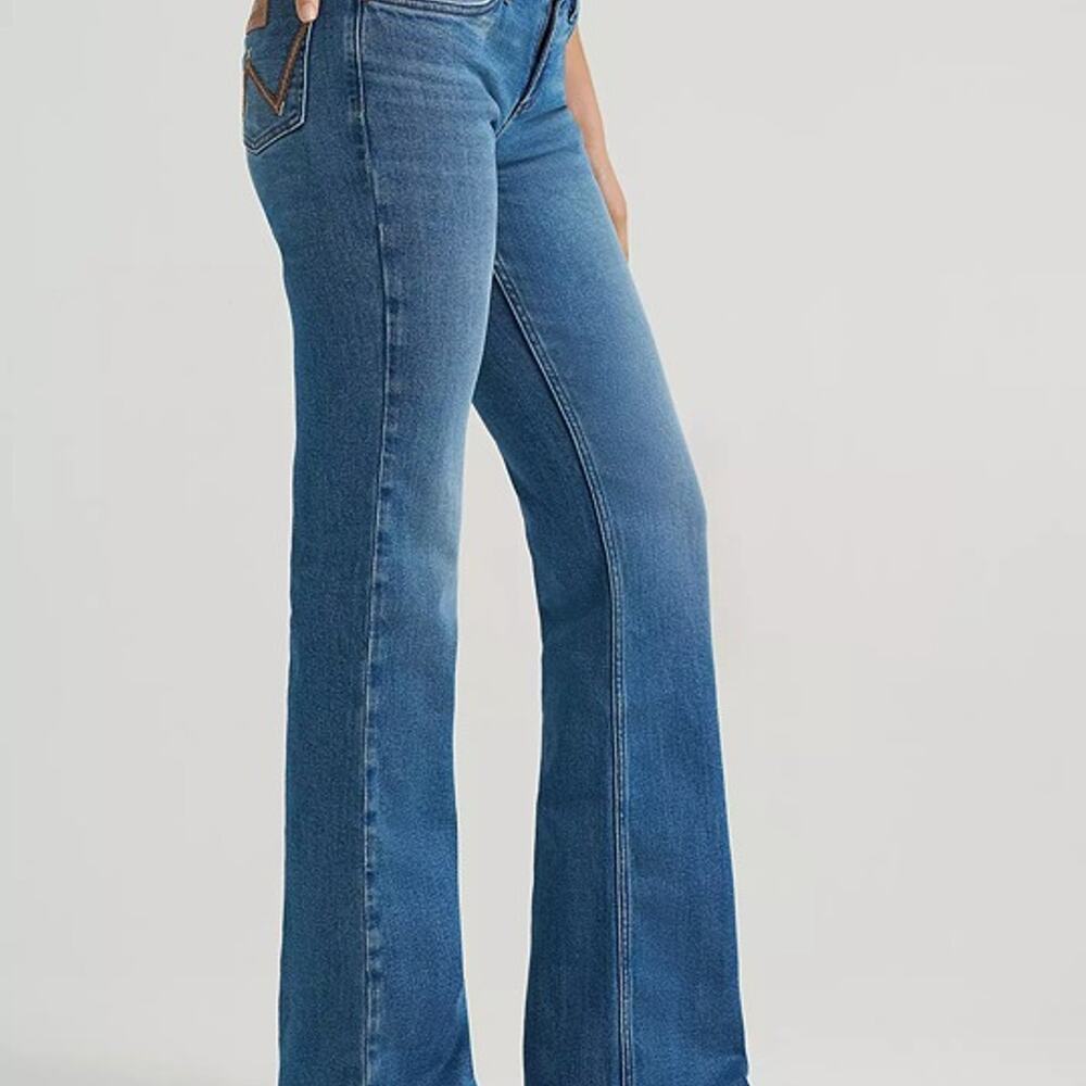 Wrangler Retro Mae Mid Rise Wide Leg Trouser Denim Western Jeans Size 3x30